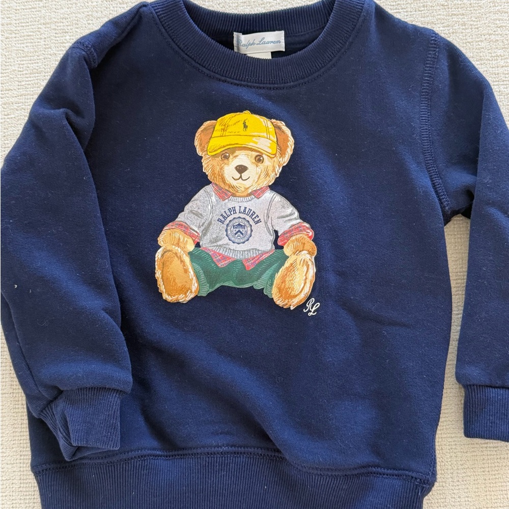 Ralph Lauren Kids Sweatshirt with Bear and Cap Design
